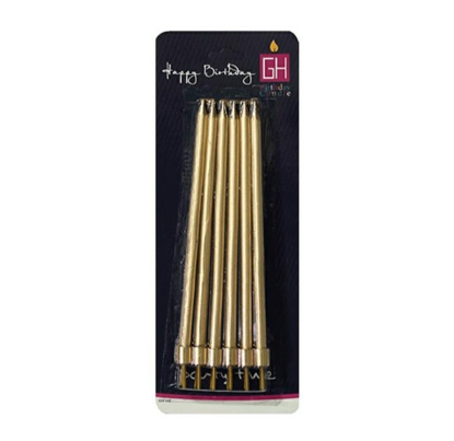 شمع مدل مدادی  طلایی بسته 6 عددی