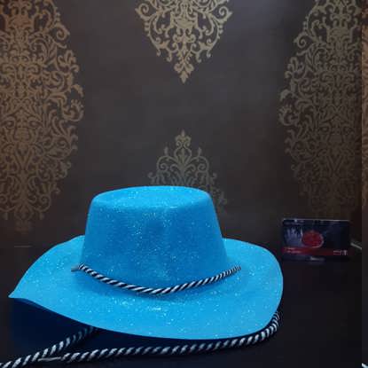 کلاه طلقی شاپو اکلیلی آبی رنگ
