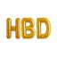 بادکنک فویلی ۱۶ اینچ HBD طلایی