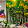 بادکنک فویلی لاکی بالونز مدل دایناسور کلاه دار طرح Happy Birthday,