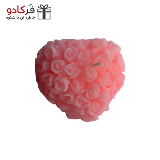 شمع طرح قلب طرح گل رز صورتی کد m85